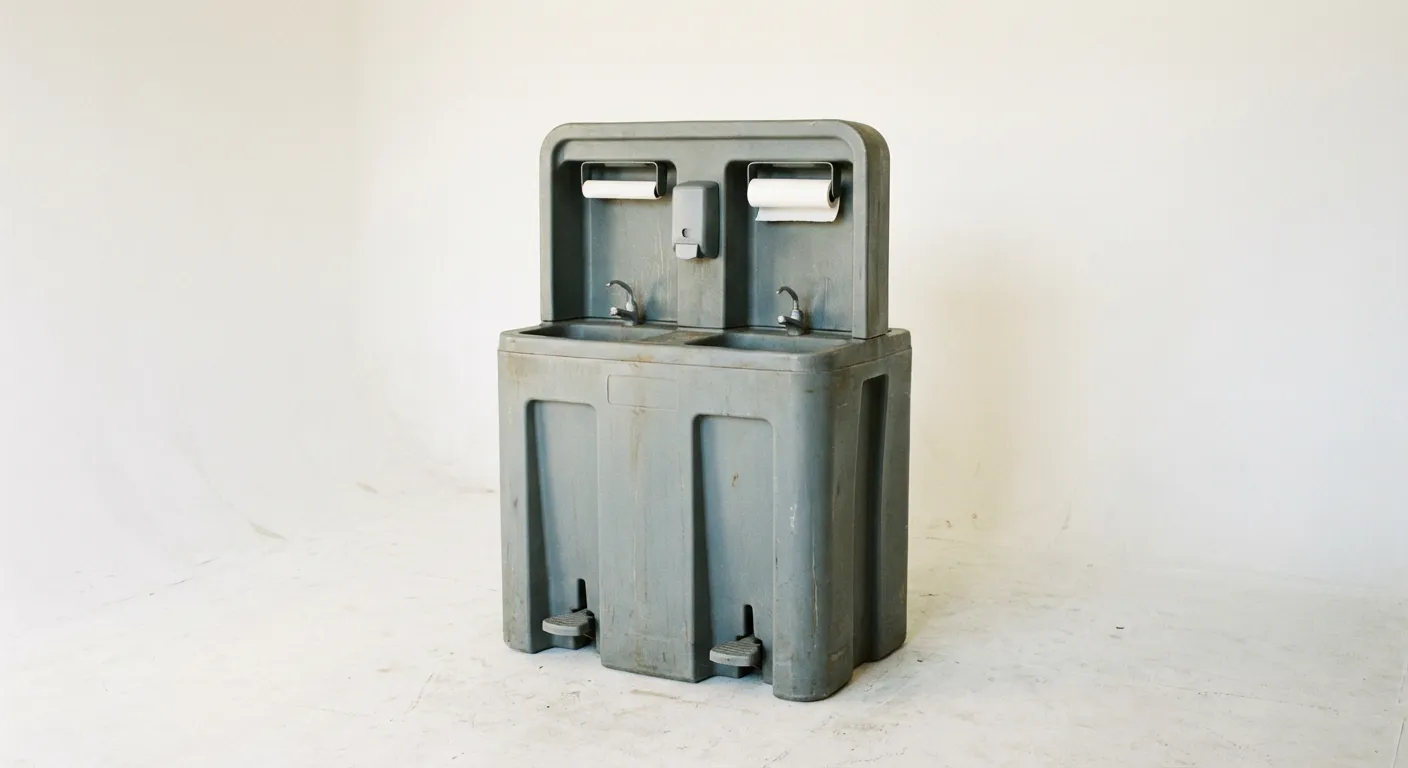 Portable hand wash station unit technical view in League City, TX